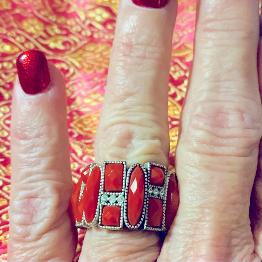 NWOT Orange stretch ring